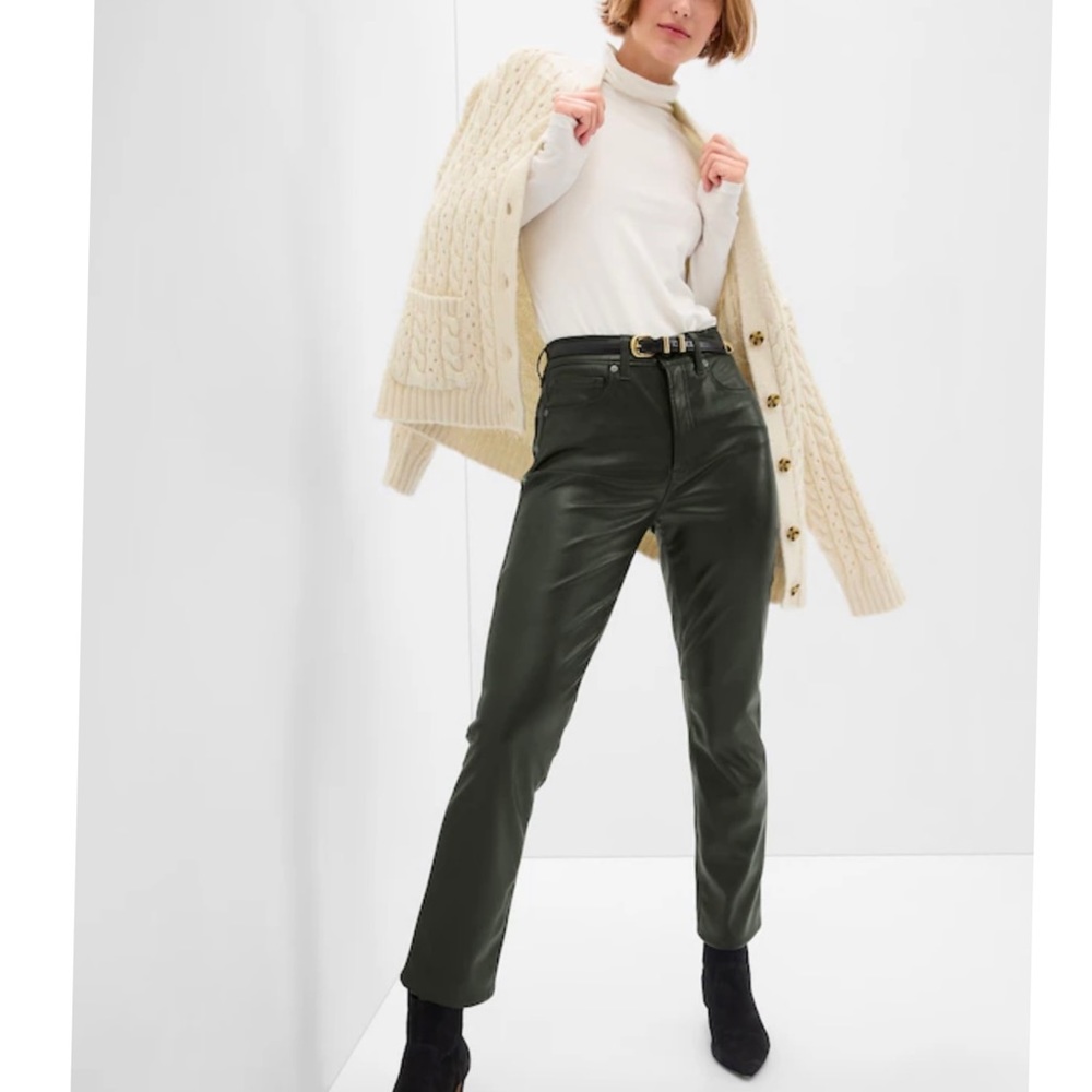 Brand New! GAP High Rise Faux-Leather Vintage Slim Jeans